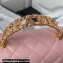 Chanel Lambskin, Strass & Gold-Tone Metal Small Flap Bag with Top Handle AS4362 Pink 2024