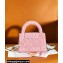 Chanel Cotton Tweed & Gold-Tone Metal Mini Shopping Bag AS4416 Pink 2024