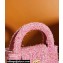Chanel Cotton Tweed & Gold-Tone Metal Mini Shopping Bag AS4416 Pink 2024