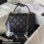 Chanel Grained Calfskin & Gold-Tone Metal Small Flap Bag with Top Handle AS4711 Black 2024