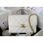 Chanel Grained Calfskin & Gold-Tone Metal Small Flap Bag with Top Handle AS4008 White 2024