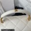 Chanel Grained Calfskin & Gold-Tone Metal Small Flap Bag with Top Handle AS4008 White 2024