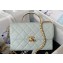 Chanel Grained Calfskin & Gold-Tone Metal Small Flap Bag with Top Handle AS4008 Light Green 2024