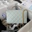 Chanel Grained Calfskin & Gold-Tone Metal Small Flap Bag with Top Handle AS4008 Light Green 2024