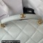 Chanel Grained Calfskin & Gold-Tone Metal Small Flap Bag with Top Handle AS4008 Light Green 2024