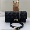 Fendi Wallet On Chain Baguette Bag in Black nappa leather 2024
