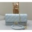 Fendi Wallet On Chain Baguette Bag in Light blue nappa leather 2024