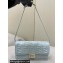 Fendi Wallet On Chain Baguette Bag in Light blue nappa leather 2024