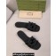 Gucci Women's Interlocking G slide sandals 780307 in Rubber Black 2024