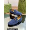 Gucci Men's Jordaan loafer 406994 in Suede Blue 2024