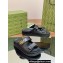 Gucci Lido Women/Men sandals with Double G 780061 in Leather Black 2024