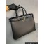 Prada Buckle large leather handbag with belt 1BA416 Black 2024