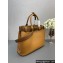 Prada Buckle large leather handbag with belt 1BA416 Brown 2024