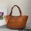 Prada medium leather tote bag 1BG483 Brown 2024