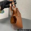 Prada medium leather tote bag 1BG483 Brown 2024