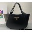 Prada medium leather tote bag 1BG483 Black 2024