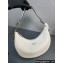 Prada Large leather shoulder bag 1BC212 White 2024
