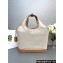 Prada Large linen blend and leather tote bag 1BG472 2024