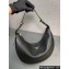 Prada Large leather shoulder bag 1BC212 Black 2024