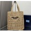 Prada raffia tote bag 1BG393 Beige 2024