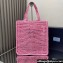 Prada raffia tote bag 1BG393 Pink 2024
