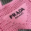 Prada raffia tote bag 1BG393 Pink 2024
