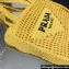 Prada raffia tote bag 1BG393 Yellow 2024