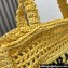 Prada raffia tote bag 1BG393 Yellow 2024