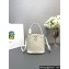 Prada Panier leather mini-bag with cut-out motif 1BA217 White 2024