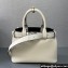 Prada Buckle medium leather handbag with belt 1BA434 White 2024