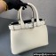 Prada Buckle medium leather handbag with belt 1BA434 White 2024