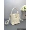 Prada Panier leather mini-bag with cut-out motif 1BA217 White 2024