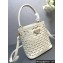 Prada Panier leather mini-bag with cut-out motif 1BA217 White 2024