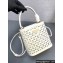 Prada Panier leather mini-bag with cut-out motif 1BA217 White 2024