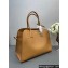 Prada Large leather tote bag with buckles 1BG508 Brown 2024