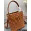 Prada Panier leather mini-bag with cut-out motif 1BA217 Brown 2024