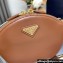 Prada Leather mini shoulder bag 1BH212 Brown 2024