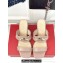 Valentino The Bold Edition Vlogo Calfskin Two-band Slide Sandals 70mm Nude 2024