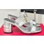 Valentino The Bold Edition Vlogo Calfskin Two-band Slide Sandals 70mm Silver 2024