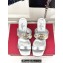 Valentino The Bold Edition Vlogo Calfskin Two-band Slide Sandals 70mm Silver 2024