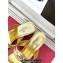 Valentino The Bold Edition Vlogo Calfskin Two-band Slide Sandals 70mm Gold 2024