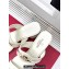 Valentino The Bold Edition Vlogo Calfskin Two-band Slide Sandals 70mm White 2024