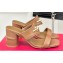 Valentino The Bold Edition Vlogo Calfskin Two-band Slide Sandals 70mm Brown 2024