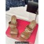 Valentino The Bold Edition Vlogo Calfskin Two-band Slide Sandals 70mm Brown 2024