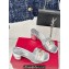 Valentino The Bold Edition Vlogo Calfskin Slide Sandals 70mm Silver 2024