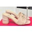 Valentino The Bold Edition Vlogo Calfskin Slide Sandals 70mm Nude 2024