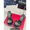 Valentino The Bold Edition Vlogo Calfskin Slide Sandals 70mm Black 2024