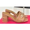 Valentino The Bold Edition Vlogo Calfskin Slide Sandals 70mm Brown 2024