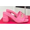 Valentino The Bold Edition Vlogo Calfskin Slide Sandals 70mm Pink 2024