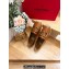Valentino Gold Vlogo Grainy Calfskin Espadrilles Brown